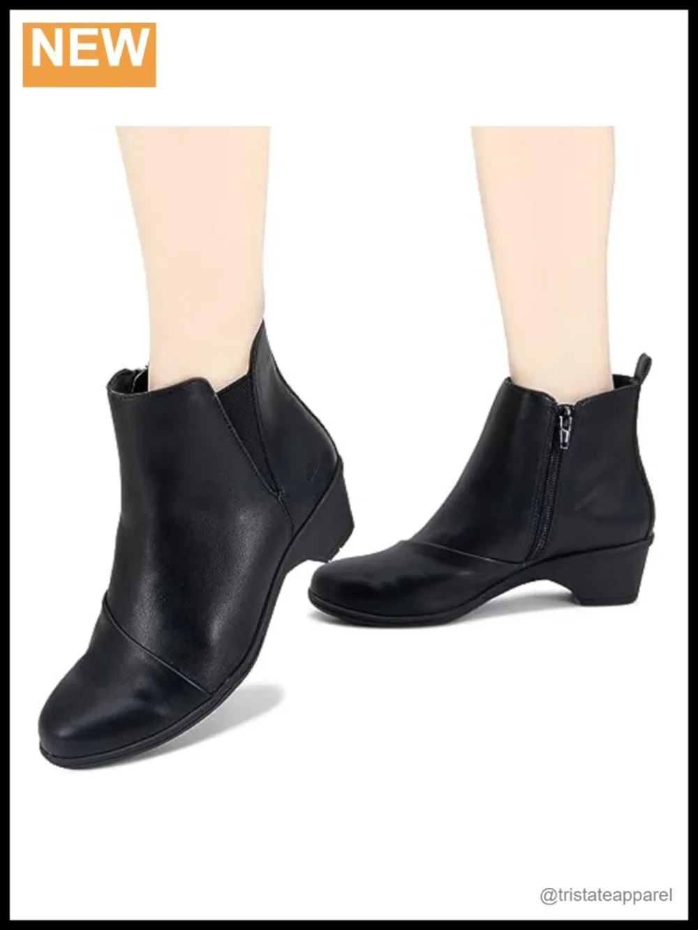 Women's Memory Foam Ankle Booties Pull-On Block Heel Fashion Boots